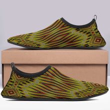 Load image into Gallery viewer, Fire Feather Yellow Kid&#39;s Sockamoccs Slip On Shoes
