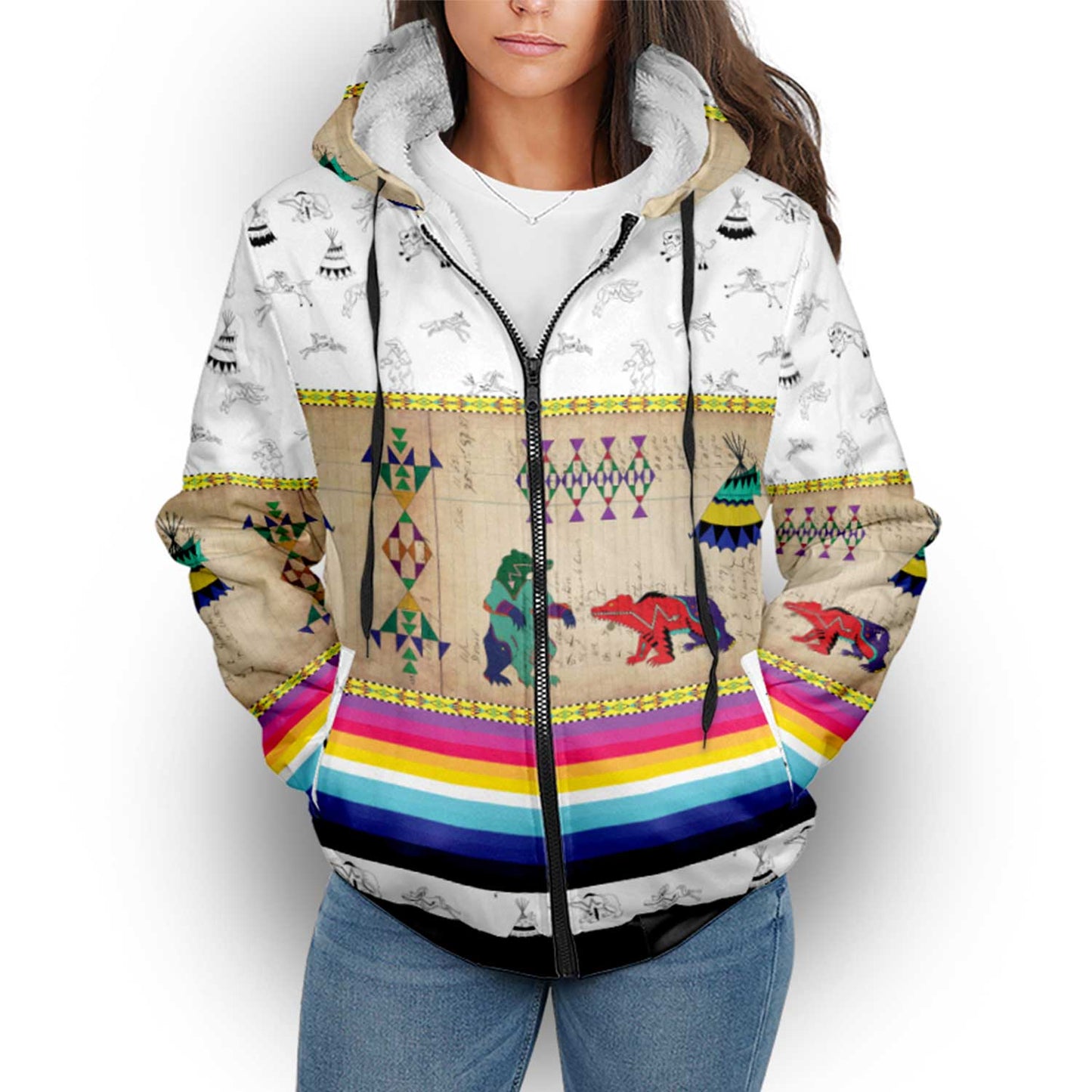 Bear Ledger White Clay Sherpa Hoodie