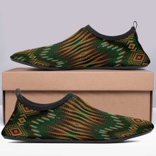 Load image into Gallery viewer, Fire Feather Green Kid&#39;s Sockamoccs Slip On Shoes
