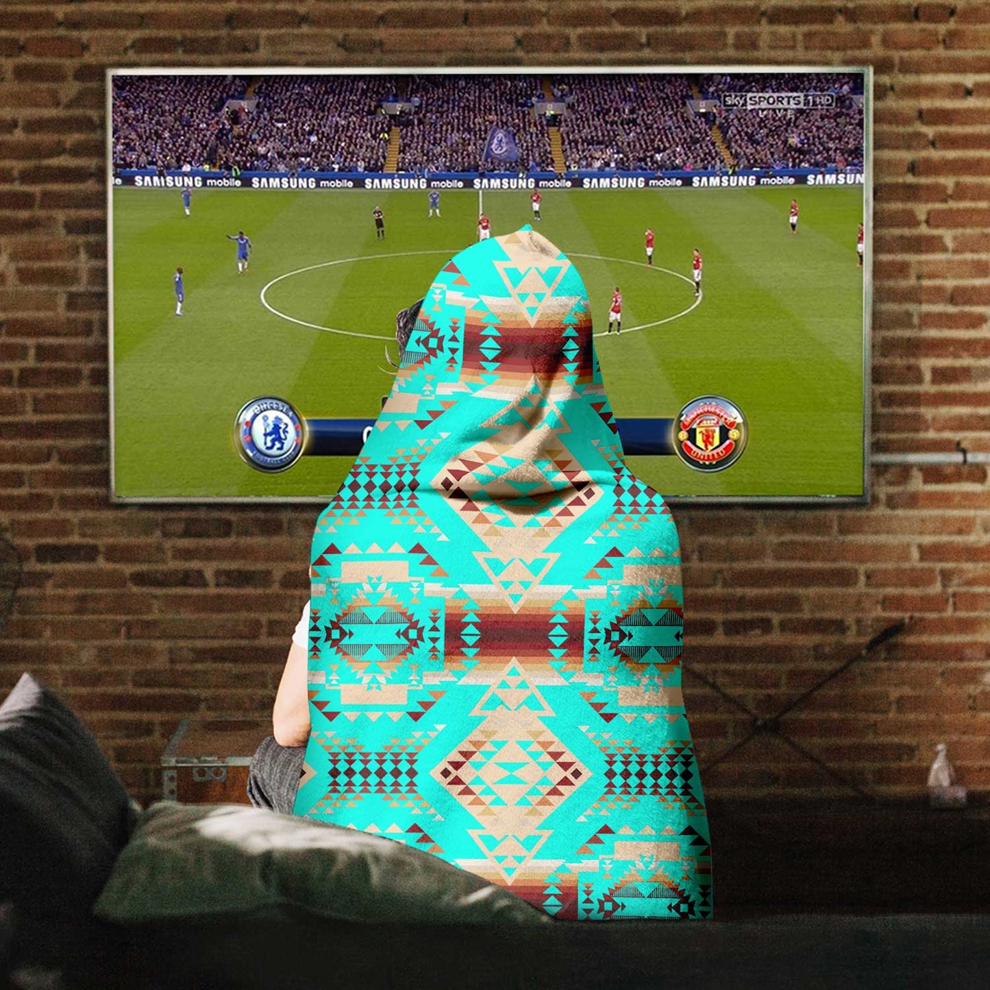 Gathering Earth Turquoise Hooded Blanket