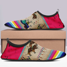 Load image into Gallery viewer, Buffalos Running Berry Kid&#39;s Sockamoccs Slip On Shoes
