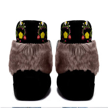 Load image into Gallery viewer, Floral Maskwa Black MocLux Short Style with Fur
