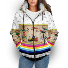 Load image into Gallery viewer, Horses Running White Clay Sherpa Hoodie
