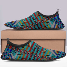 Load image into Gallery viewer, Medicine Blessing Turquoise Kid&#39;s Sockamoccs Slip On Shoes
