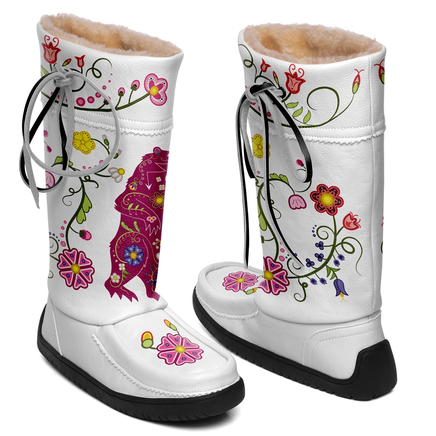 Floral Maskwa Real Leather MocLux