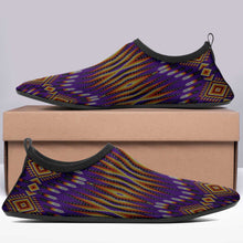 Load image into Gallery viewer, Fire Feather Purple Kid&#39;s Sockamoccs Slip On Shoes
