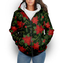 Load image into Gallery viewer, Poinsetta Parade Sherpa Hoodie
