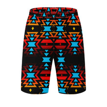 Load image into Gallery viewer, Black Fire and Sky Athletic Shorts with Pockets
