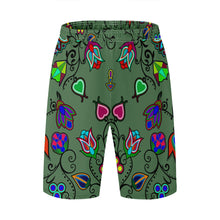 Load image into Gallery viewer, Indigenous Paisley Dark Sea Athletic Shorts with Pockets
