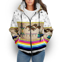 Load image into Gallery viewer, Buffalos Running White Clay Sherpa Hoodie
