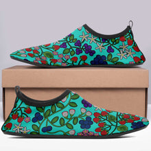 Load image into Gallery viewer, Takwakin Harvest Turquoise Kid&#39;s Sockamoccs Slip On Shoes
