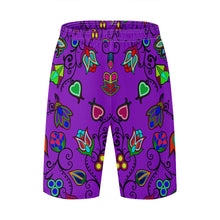 Load image into Gallery viewer, Indigenous Paisley Dark Orchid Athletic Shorts with Pockets
