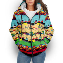 Load image into Gallery viewer, Horses and Buffalo Ledger Pink Sherpa Hoodie
