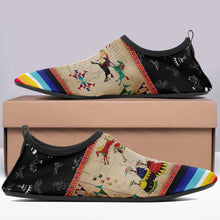 Load image into Gallery viewer, Horses Running Black Sky Kid&#39;s Sockamoccs Slip On Shoes
