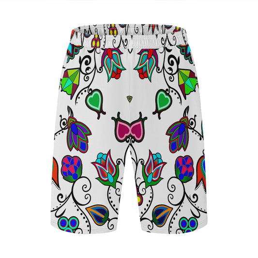 Indigenous Paisley White Athletic Shorts