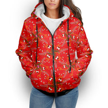 Load image into Gallery viewer, Willow Bee Cardinal Sherpa Hoodie
