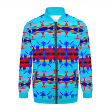 Load image into Gallery viewer, Between the Mountains Blue Youth Zippered Collared Lightweight Jacket
