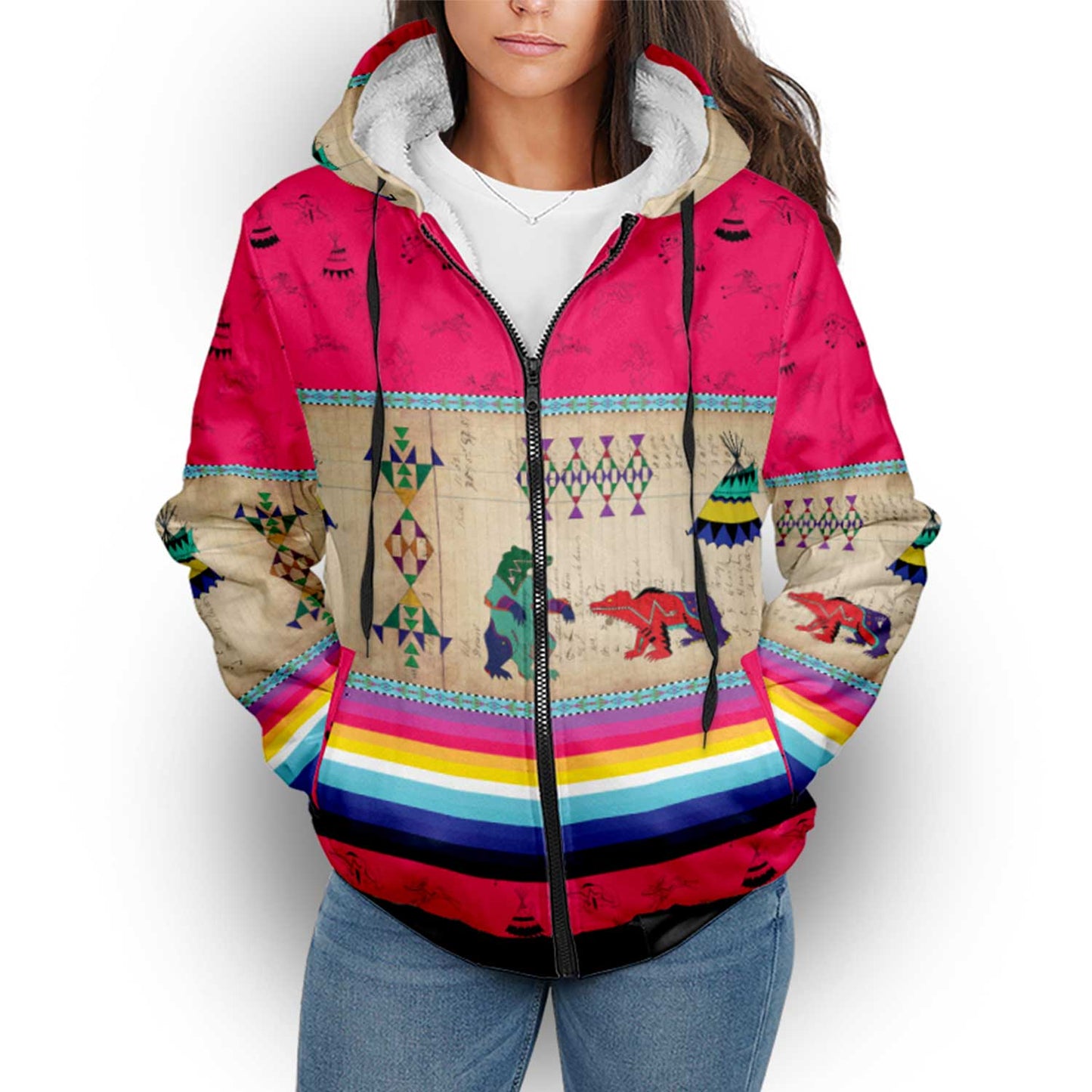 Bear Ledger Berry Sherpa Hoodie