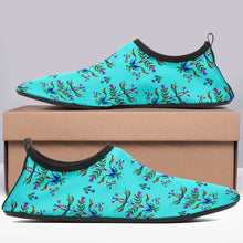 Load image into Gallery viewer, Dakota Damask Turquoise Kid&#39;s Sockamoccs Slip On Shoes
