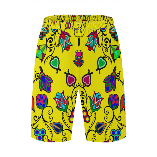 Indigenous Paisley Yellow Athletic Shorts