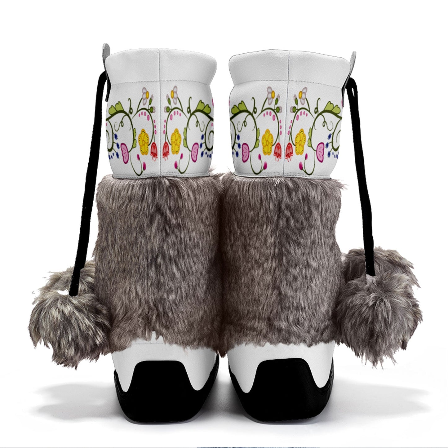 Floral Maskwa Real Leather MocLux with Fur