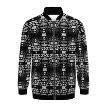 Load image into Gallery viewer, Black Fire and Gray Zippered Collared Lightweight Jacket
