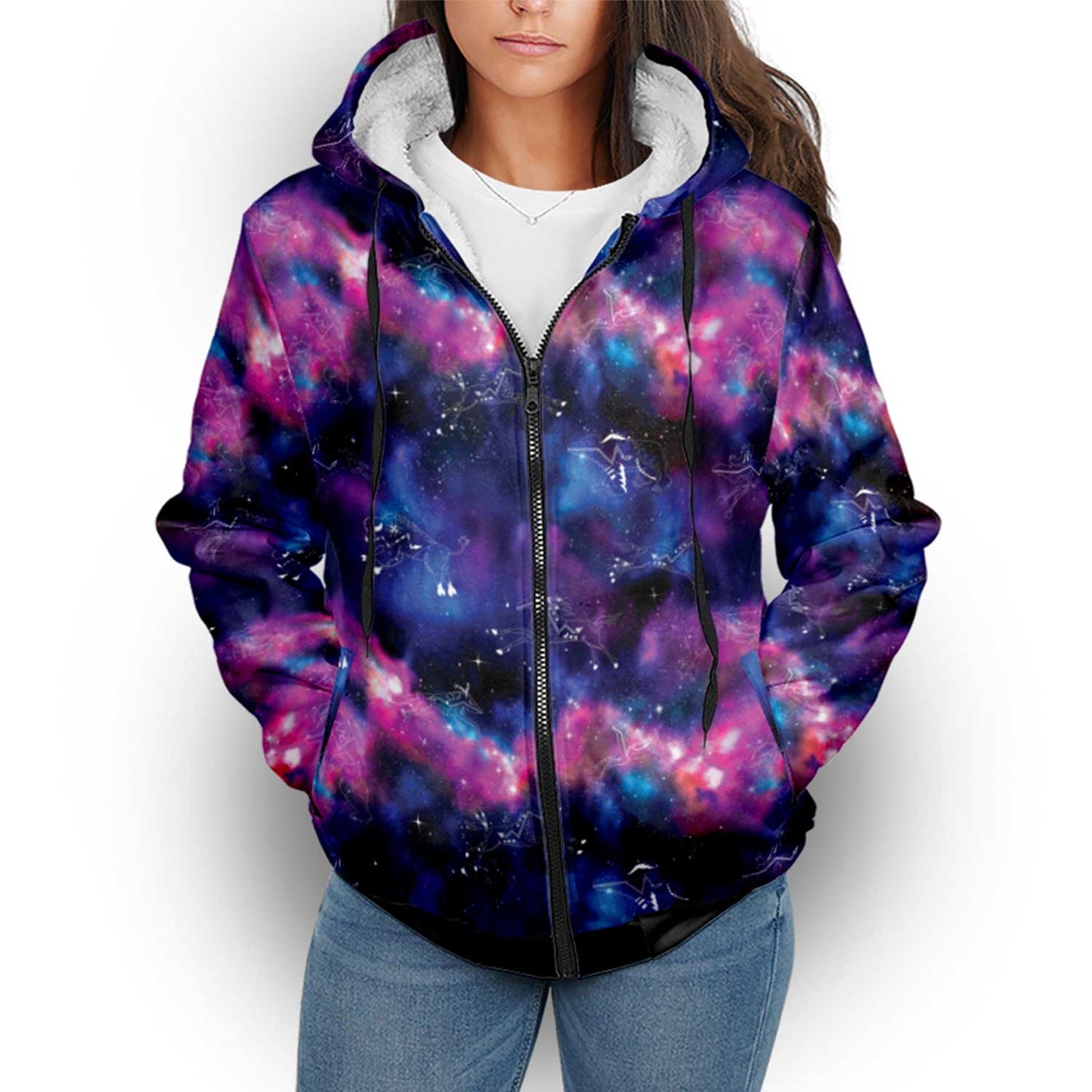 Animal Ancestors 1 Blue and Pink Sherpa Hoodie