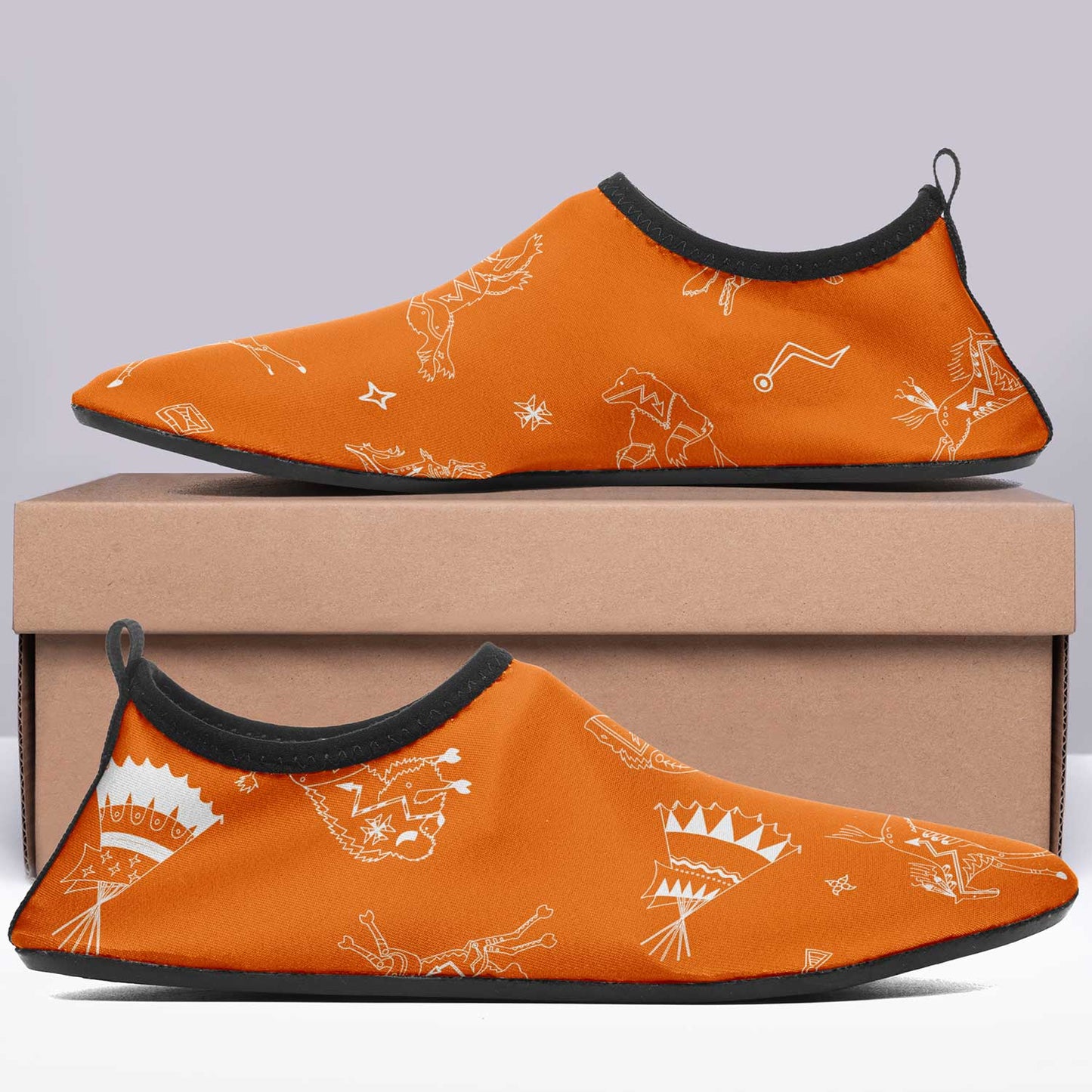 Ledger Dabbles Orange Kid's Sockamoccs Slip On Shoes