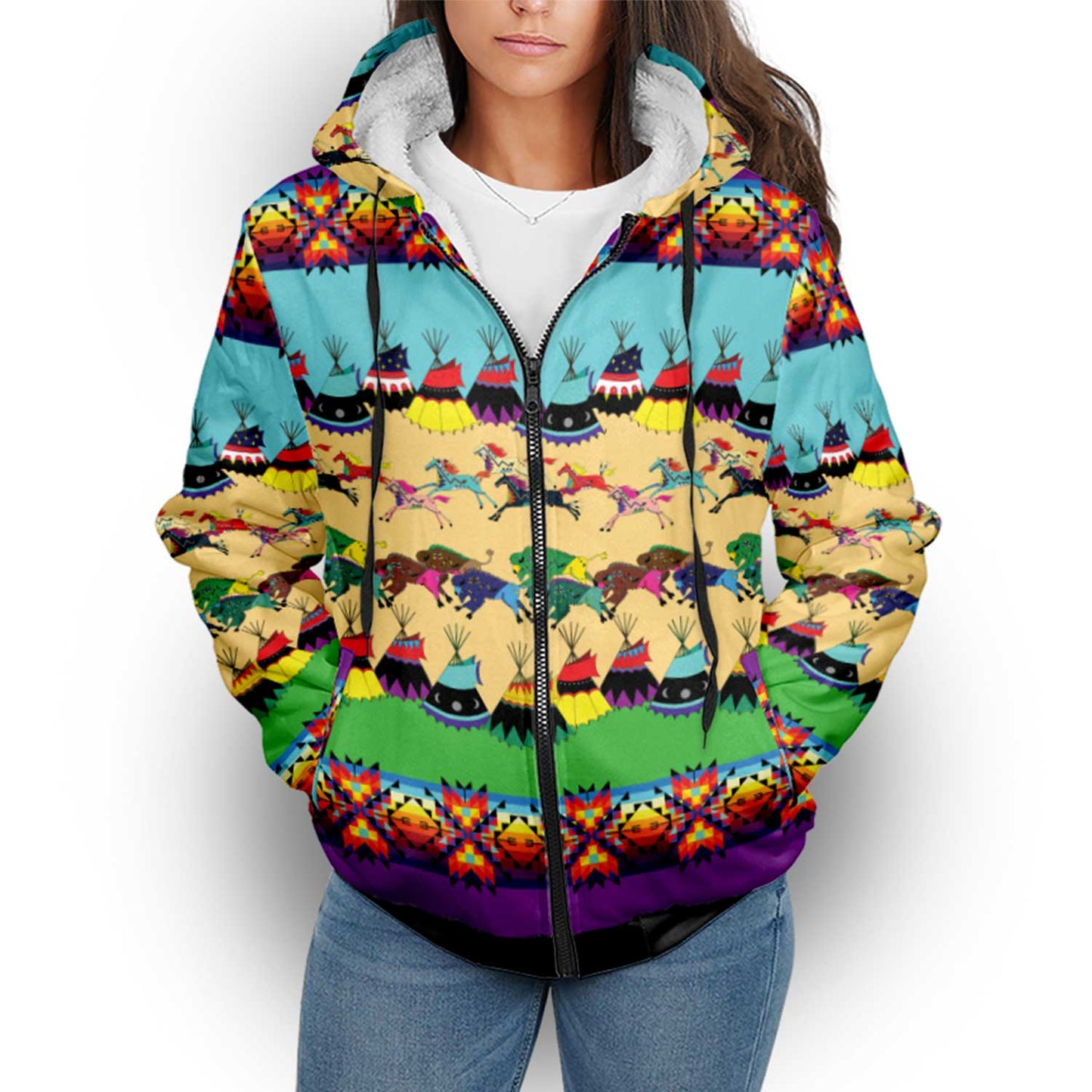 Prairie Bison Sherpa Hoodie