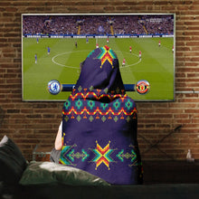 Load image into Gallery viewer, Dreams of Ancestors Indigo Hooded Blanket
