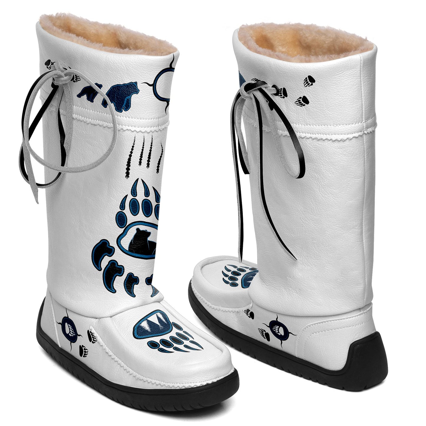 Navy Bearpaw Real Leather MocLux