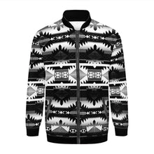 Load image into Gallery viewer, Okotoks Black and White Zippered Collared Lightweight Jacket
