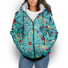 Load image into Gallery viewer, Fresh Fleur Sky Sherpa Hoodie
