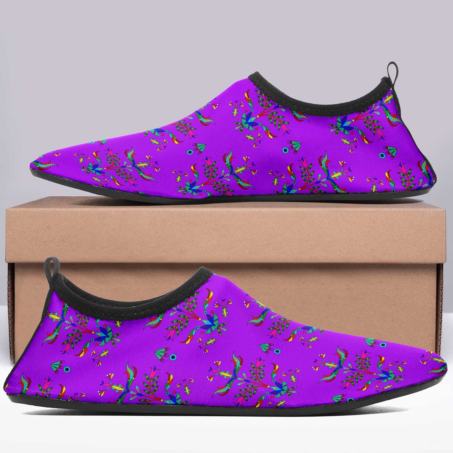 Dakota Damask Purple Kid's Sockamoccs