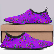 Load image into Gallery viewer, Dakota Damask Purple Kid&#39;s Sockamoccs Slip On Shoes
