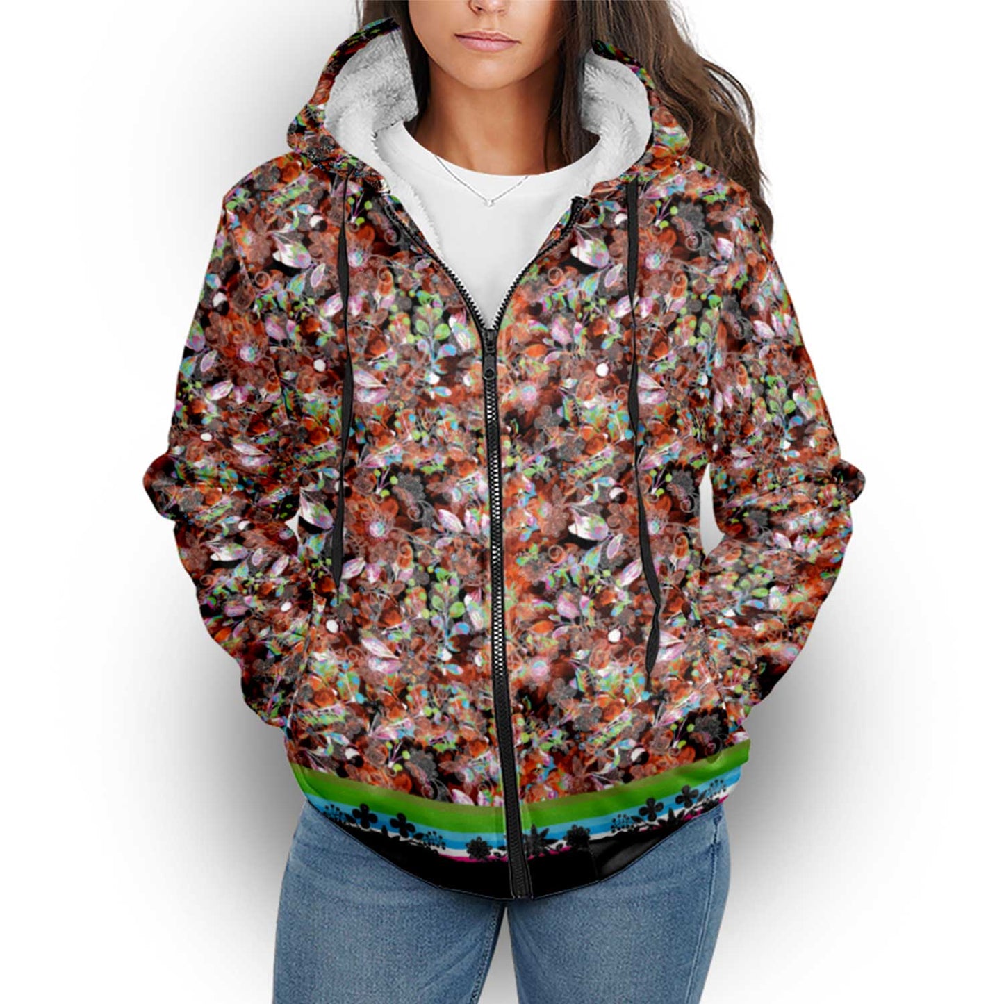 Culture in Nature Orange Sherpa Hoodie