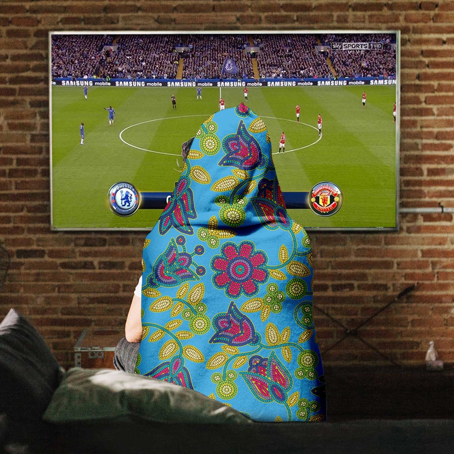 Beaded Nouveau Lime Hooded Blanket