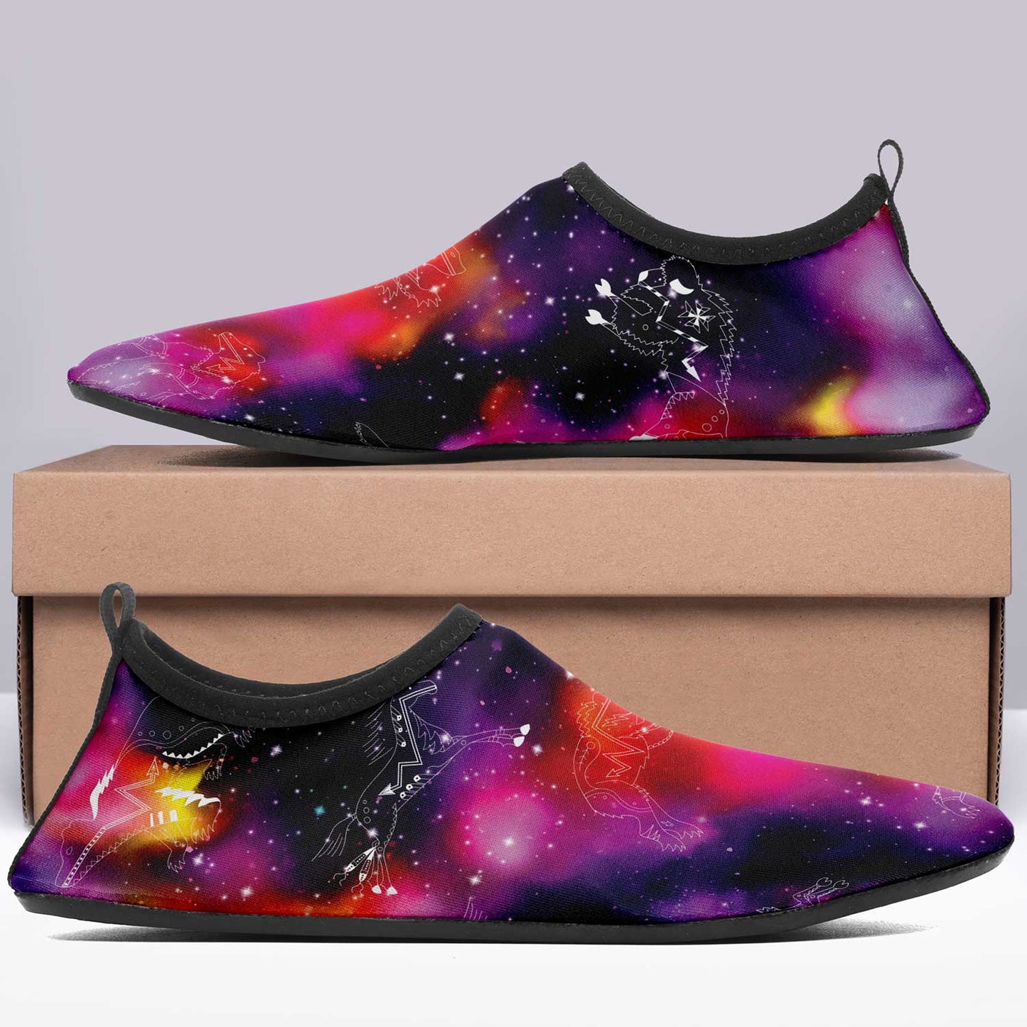 Animal Ancestors 9 Cosmic Swirl Purple and Red Kid's Sockamoccs