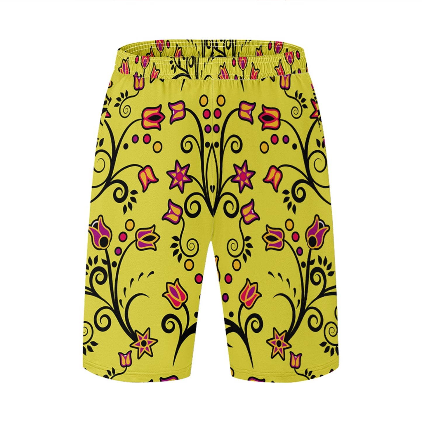 Key Lime Star Athletic Shorts with Pockets