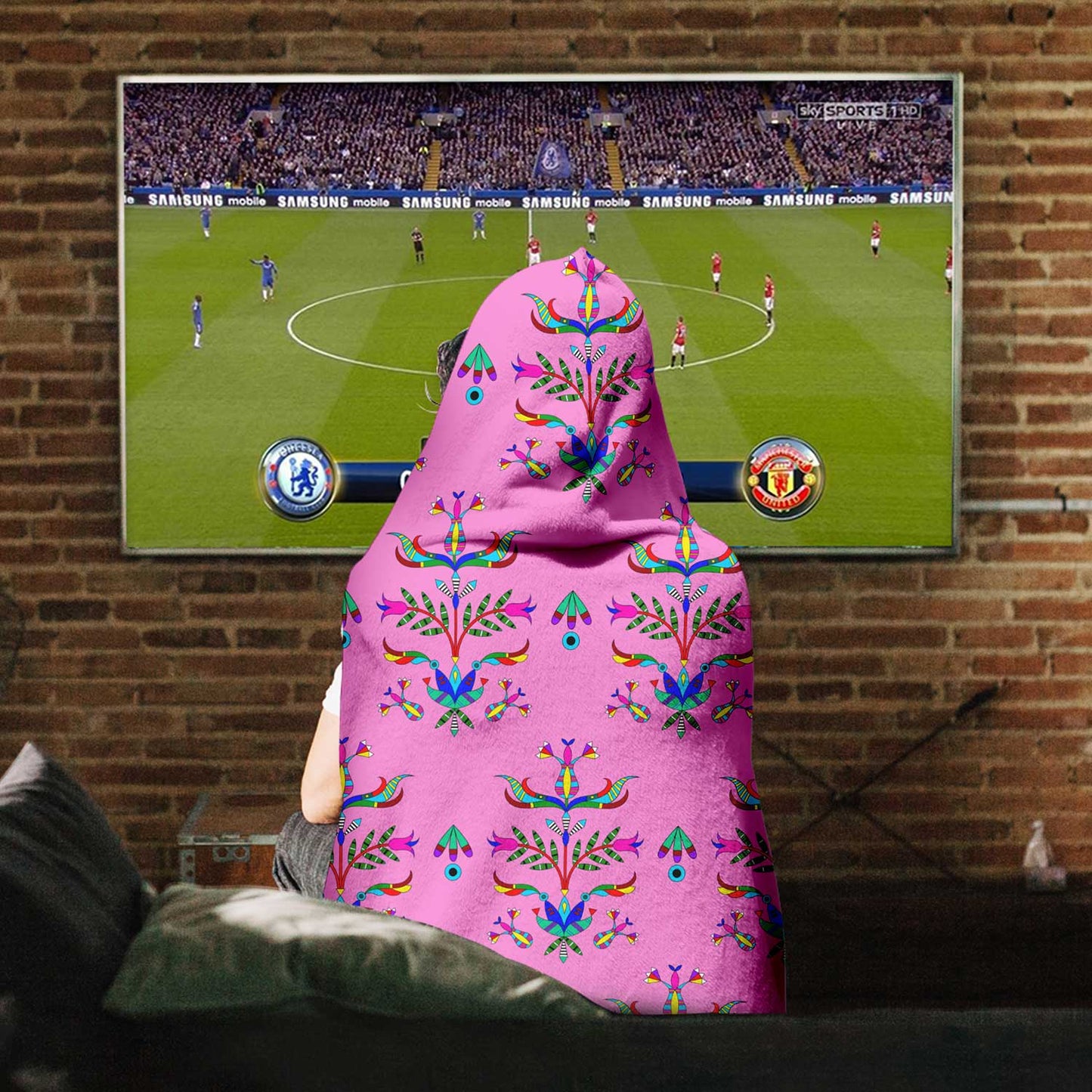 Dakota Damask Cheyenne Pink Hooded Blanket