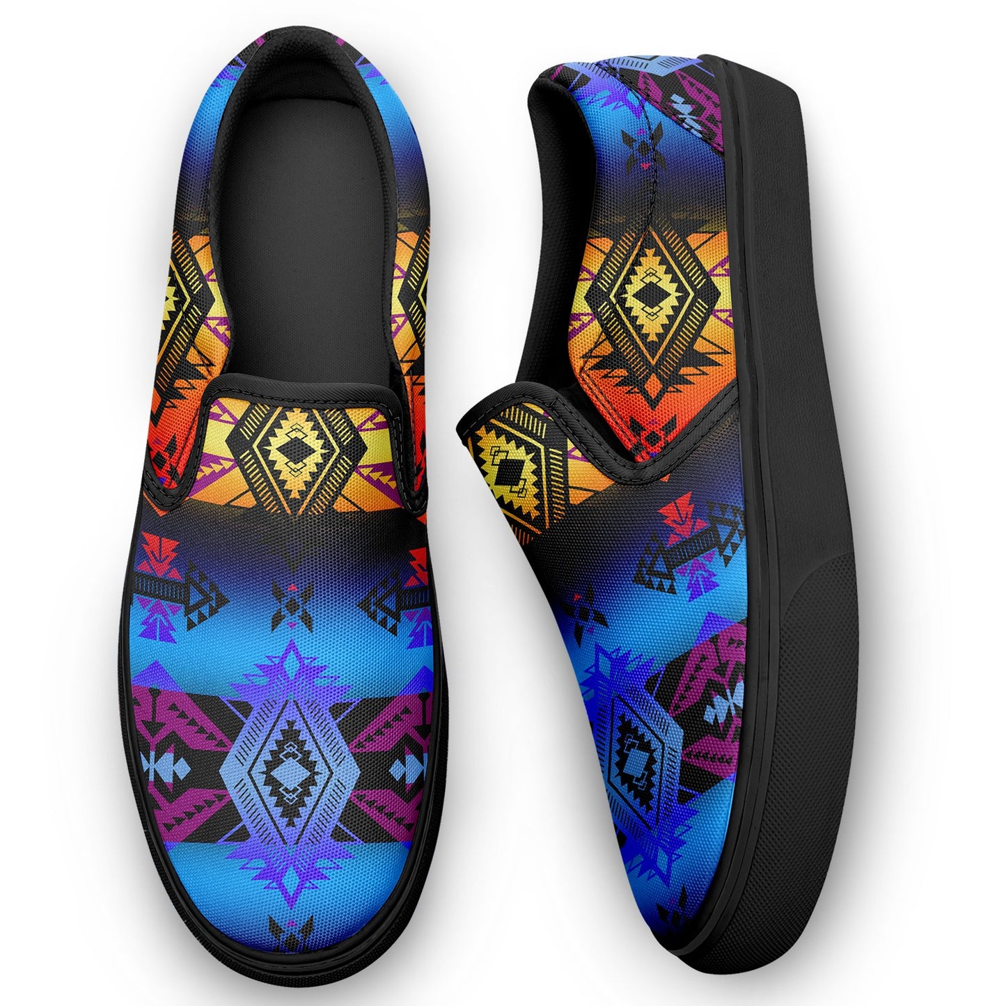 Sovereign Nation Sunset Otoyimm Canvas Slip On Shoes