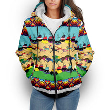 Load image into Gallery viewer, Horses and Buffalo Ledger White Sherpa Hoodie
