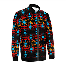 Load image into Gallery viewer, Black Fire and Sky Youth Zippered Collared Lightweight Jacket
