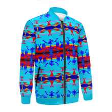 Load image into Gallery viewer, Between the Mountains Blue Youth Zippered Collared Lightweight Jacket
