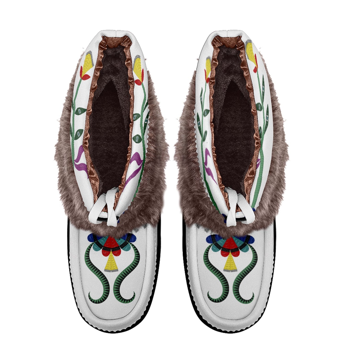 Quill With The Ancestors Real Leather MoccaLux Short Style with Fur