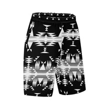 Load image into Gallery viewer, Between the Mountains Black and White Athletic Shorts with Pockets
