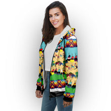 Load image into Gallery viewer, Horses and Buffalo Ledger White Sherpa Hoodie
