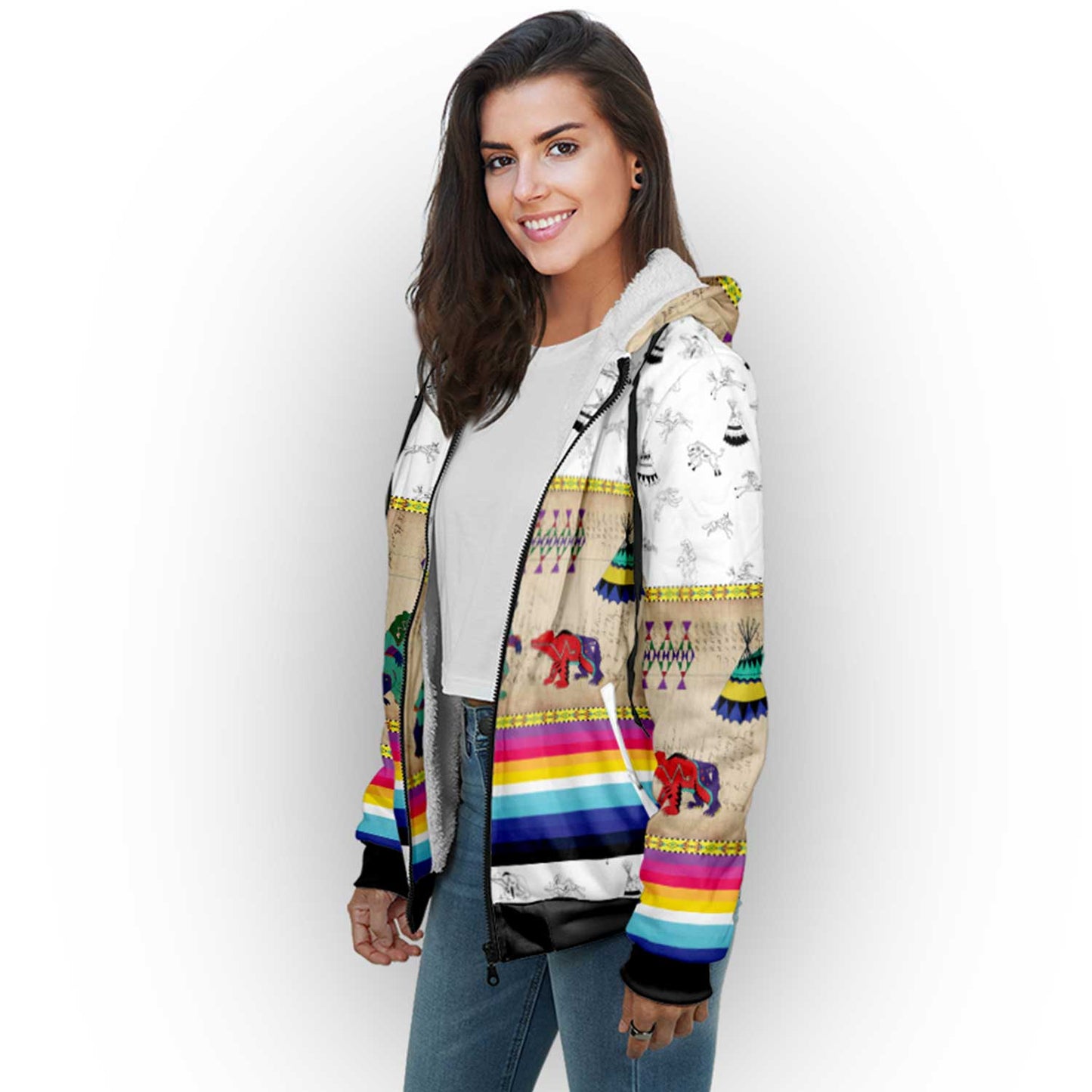 Bear Ledger White Clay Sherpa Hoodie