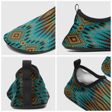 Load image into Gallery viewer, Fire Feather Turquoise Sockamoccs
