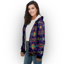 Load image into Gallery viewer, Dreams of Ancestors Indigo Sherpa Hoodie
